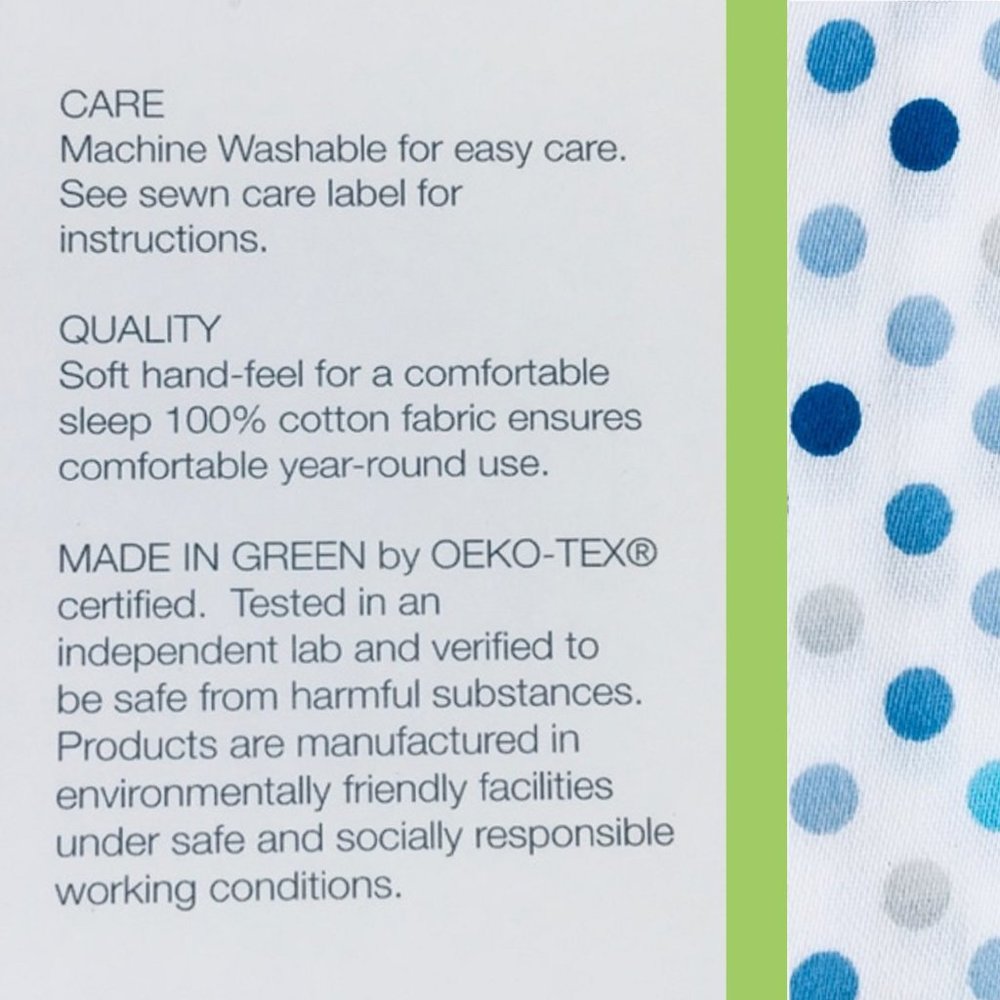 brand new 4-pc Charter Club Dot-Print 100% Cotton FULL Sheet Set - Blue on White - Picture 5 of 9